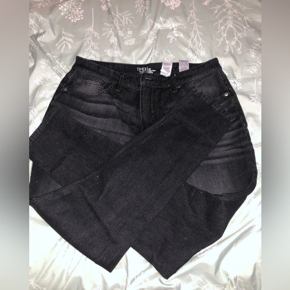 TWO Pairs of Black High Rise Curvy Jeans